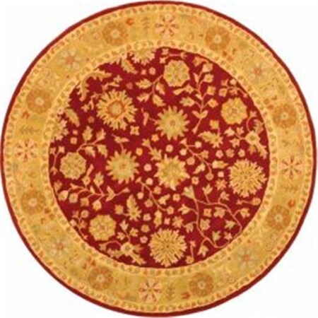 Safavieh 6 x 6 ft. Round- Traditional Heritage Red And Gold Hand Tufted Rug HG813A-6R